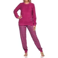 Normann Pyjama Normann Damen Frottee Schlafanzug mit Bündchen - auch in Übergrössen