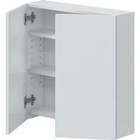 FORES HABITAT Hängeschrank 2 Türen, 2 Böden, in Weiß glänzend - 60x60x16 (BxHxT)