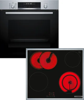 BOSCH Backofen-Set "HBD671CS62" mit Teleskopauszug nachrüstbar Pyrolyse-Selbstreinigung AirFry-Funktion