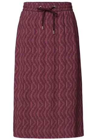 Street One - Midirock mit Elastikbund und Print blush berry - Gr. - 42