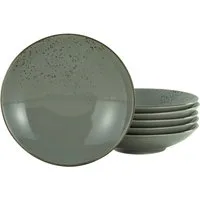 CreaTable Suppenteller Essteller NATURE COLLECTION, (6 St), Teller Set für 6 Personen, Ø 22 cm, Steinzeug, tiefe Teller