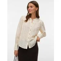 Vero Moda Hemdbluse VMISELLE L/S SHIRT WVN BTQ lange Bündchen, Ton-in Ton Streifenmuster