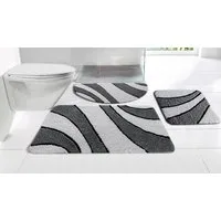 OTTO home Badematte Anna, Badvorleger, Badezimmer Teppich, Höhe 16 mm, rutschhemmend beschichtet, schnell trocknend, fußbodenheizungsgeeignet, Polyester, rechteckig, Badteppich, Hoch Tief Effekt, Modern, Weich, Wellen