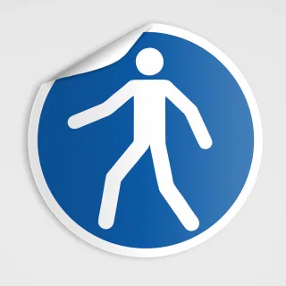 Gebotszeichen, Fußgängerweg, Fußgängerüberweg