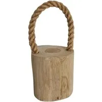 Meinposten Türstopper Holz 1,4 kg Maritim Rustikal Holzstamm mit Kordel Teakholz Natur (1 St)