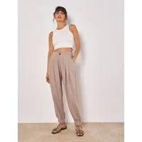 Apricot Stoffhose Leinen Mix Jogger mit Kellerfalten