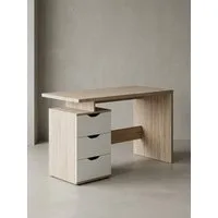KADIMA DESIGN Schreibtisch KARIN Computertisch Weiß, 120x76x53 cm, 3 Schubladen