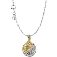 Pandora Kette mit Anhänger 21016, für Damen Silber Geschenkset Zweifarbig Sonne und Mond Bundle
