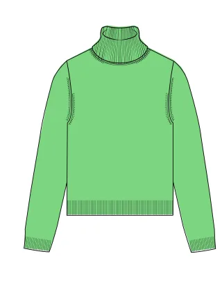 CLARINA - NOS Rollkragen-Pullover,1/1Arm 507 lindgruen - Gr. - 44