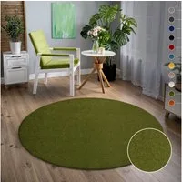 Sanat Teppich Uni, rund, Höhe: 13 mm, robuster Kurzflorteppich, große Farbauswahl, Wohnzimmer, alle Räume