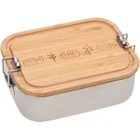 LÄSSIG Lunchbox Garden Explorer, Bambus, Edelstahl, (1-tlg), mit Holzdeckel