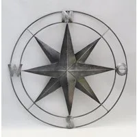 dekotrend.gallery Wanddekoobjekt Wanddeko Kompass Metall Windrose Maritim Stern Wandbild Skulptur Figur, Wanddeko, Dekofigur, Dekoobjekt Dekohänger Dekoskulptur