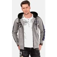 Cipo & Baxx Sweatjacke Sweatjacken (1-tlg) mit Materialmix und Label-Details, CL-312