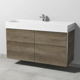 Sanipa 3way Waschtischunterbau zu Kaldewei Silenio Waschtisch mit 4 Auszügen, Eiche-Nebraska BR45737