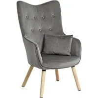 ESTEXO Sessel Fernsehsessel Relaxsessel mit Kissen Stoff Polsterstuhl Dunkelgrau S