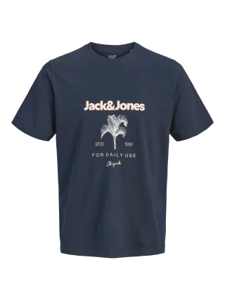 JACK&JONES - JORRIVIERA TEE SS CREW NECK FST Sky Captain - Gr. - XXL