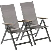 MERXX Gartenstuhl Trivero (Set, 2 St), 2er Set, Alu/Textil, klappbar, braun