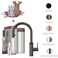 QUOOKER Küchenarmatur Quooker PRO3 & CUBE, Flex inkl. Cube-Filter (4x CO₂ gratis) (Spar-Set, Armatur mit PRO3 und CUBE für kochendes, gekühltes, sprudelndes Wasser) Kochendwasser, Sprudel, stilles wasser, Kindersicherung, Flexschlauch