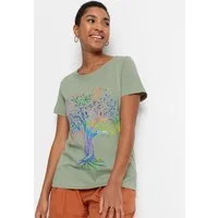 bonprix T-Shirt Loose Fit, Kurzarm-Design, aus Baumwolle, mit farbenfrohem Print