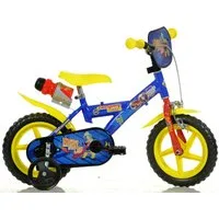 Dino Bikes Kinderfahrrad 12" Feuerwehrmann Sam stabiler Stahl-Rahmen, Stützräder, kindgerecht, 1 Gang, mit Stützrädern, Trinkflasche und Frontschild