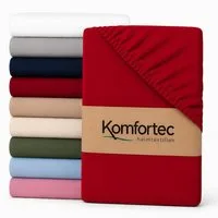 Komfortec Spannbettlaken Boxspringbett bis 15cm - 30cm Matratzenhöhe, Mikrofaser, Gummizug: Rundum, (1 Stück), 90x200 cm, Rot