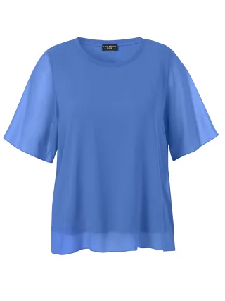 VIA APPIA DUE - Bluse Rundhals 1/2 Arm taubenblau - Gr. - 52