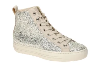 Paul Green Damen Sneaker 5312-01x Beige Palegold/Biscuit Glitzer + Echtleder ...