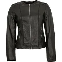 7eleven Lederjacke Side/L 7eleven - Damen Lederjacke Lammnappa schwarz