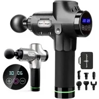 Sport-Knight® Massagepistole Massagegerät LCD-Touch-Display, Besser & Stärker, mit 6 Aufsätzen, Massagegerät-Set, Inkl. 6 Massageaufsätzen & Ladekabel