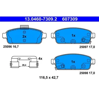 ATE Bremsbel?ge hinten Opel Astra J Zafira Tourer C