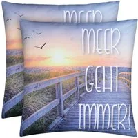 Bestlivings Dekokissen Outdoor Garten/Terrasse 45x45 cm, Polyester, wasserabweisend, Füllgewicht ca. 330 g, Reißverschluss