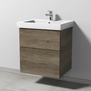 Sanipa 3way Waschtischunterbau zu Villeroy & Boch Subway 2.0 Waschtisch mit 2 Auszügen, Eiche-Nebras SM61237