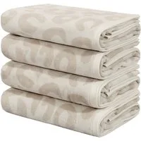 OTTO home Handtuch Set Anna Leopardenmuster, 4-tlg Handtuch-Set, 50x100cm, 100% Baumwolle, Frottiervelours (Set, 4-St), Handtücher, weich, saugstark, modern, Leo, Animal Print