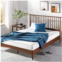 ZINUS Holzbett Linda Mid-Century (Packung, 1-tlg., Bett 160x200 cm), mit Kopfteil, inklusive Lattenrost aus Holz, Mid-Century Look