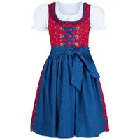 Nübler Dirndl Mädchen Dirndl im traditionellen Stil Kinder Trachten (Dirndl Set EMILIA, 3-tlg., Dirndl Kleid mit Bluse und Schürze) Kinder Tracht im bayerischen Stil - Trachtenmode Kinder