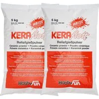 HobbyFun Modelliermasse Gießmasse KERAflott 2 x 5 kg weiß (2 Stück), Keramik, Porzellan, bemalbar, bruchfest