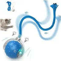 Forrlite Tier-Intelligenzspielzeug Katzenspielzeug, mit LED-Licht,360° Selbstdrehender Ball