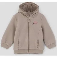 s.Oliver Sweatjacke Sweatshirt Jacke Kapuzensweatshirt mit Rüschendetails