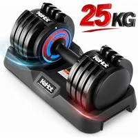 kehot Hantel-Set Verstellbare Kurzhantel 25 kg, 5 Gewichtsstufen für Heimtraining, (Fitness Hantel Rutschfestem Griff & Ablage, für Zuhause, Büro, Fitnessstudio, Körpertraining)