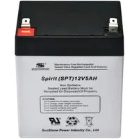 Sunstone Power 12 Volt Batterie 5AH AGM Stromspeicher Akku für Solar Beleuchtung Bleiakkus SPT12-5 5000 mAh (12 V), Auslaufsicher und wartungsfrei, geringe Selbstentladung (3% / Monat)
