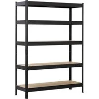 SCHULTE Regalwelt Schwerlastregal SCHULTE Regalwelt 5 MDF-Böden, 180×130×45 cm, 150 kg/Boden, schwarz