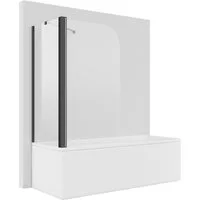 SONNI Badewannenaufsatz NANO Glas, 80x140cm, Badewannenaufsatz mit Seitenwand, Einscheibensicherheitsglas mit Nano Beschichtung, für Badezimmer, faltbar