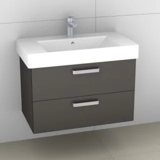 Artiqua 412 Waschtischunterschrank für Strada K0788 Stahlgrau Metallic, 412-WU2L-I18-7141-88 412-WU2L-I18-7141-88