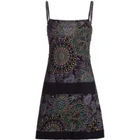 Vishes Minikleid Sommerkleid Damen Bedruckt Spaghettiträger Jersey Baumwolle Alternative Mode, Boho, Hippie, Ethno, Festival