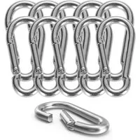 toolmate® Karabiner 12x Karabinerhaken 55 mm - Schnapphaken Karabiner aus Aluminium, (12er Set, 12 St., 12-teilig)