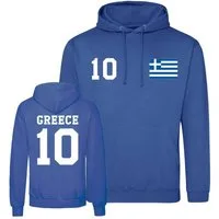 Youth Designz Kapuzenpullover Griechenland Herren Hoodie Pullover im Fußball Trikot Look mit trendigem Frontprint
