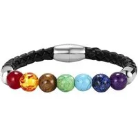 Saraswati Armband Armband Leder, Chakra Edelsteine 6cm flexibel mit Magnetverschluss