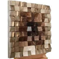 KUNSTLOFT Wandbild Lustrous Pixel 76x76 cm, handgefertigtes Wandbild mit 3D Effekt
