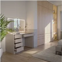 Vicco Schminktisch Sherry, Cashmere, 120 cm mit LED-Spiegel (2-St)
