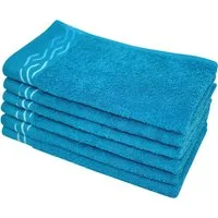 Dyckhoff Gästehandtücher Wave, Frottier (Set, 6-St), mit Jacquard-Bordüre